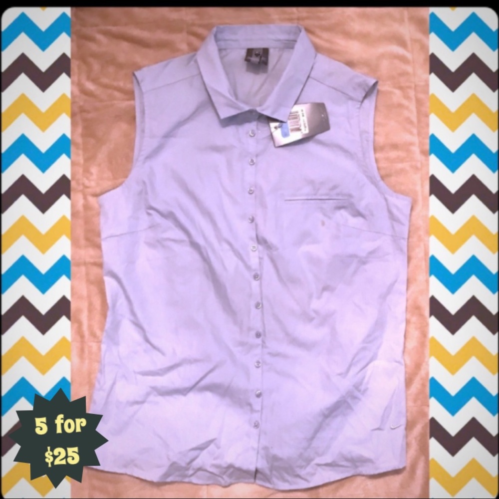 5/25 Nike Golf sleeveless collar Button Up Blouse
